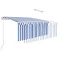 Tenda Sole Retrattile Automatica con Parasole 3x2,5m Blu Bianco Tenda Sole Retrattile Automatica con Parasole 3x2,5m Blu Bianco