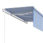 Tenda Sole Retrattile Automatica con Parasole 3x2,5m Blu Bianco Tenda Sole Retrattile Automatica con Parasole 3x2,5m Blu Bianco
