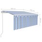 Tenda Sole Retrattile Automatica con Parasole 3x2,5m Blu Bianco Tenda Sole Retrattile Automatica con Parasole 3x2,5m Blu Bianco