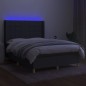 Letto a Molle Materasso e LED Grigio Scuro 140x200cm in Tessuto Letto a Molle Materasso e LED Grigio Scuro 140x200cm in Tessuto