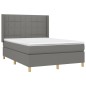 Letto a Molle Materasso e LED Grigio Scuro 140x200cm in Tessuto Letto a Molle Materasso e LED Grigio Scuro 140x200cm in Tessuto