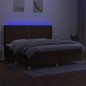 Letto a Molle Materasso e LED MarroneScuro 200x200cm in Tessuto Letto a Molle Materasso e LED MarroneScuro 200x200cm in Tessuto