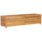 Fioriera 150x40x38 cm in Legno Massello di Teak e Acciaio Fioriera 150x40x38 cm in Legno Massello di Teak e Acciaio