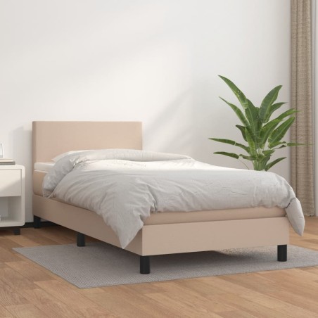 Giroletto a Molle con Materasso Cappuccino 100x200cm Similpelle