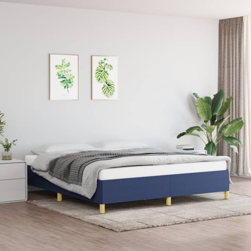 Giroletto a Molle Blu 180x200 cm in Tessuto Giroletto a Molle Blu 180x200 cm in Tessuto
