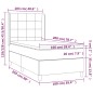 vidaXL Letto a Molle Materasso e LED Grigio Scuro 100x200cm in Tessuto