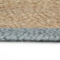 Tappeto Lavorato a Mano in Juta con Bordo Verde Oliva 150 cm