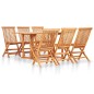 Set da Pranzo da Giardino 7 pz Pieghevole in Massello di Teak Set da Pranzo da Giardino 7 pz Pieghevole in Massello di Teak