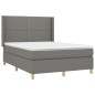 Letto a Molle Materasso e LED Grigio Scuro 140x200cm in Tessuto Letto a Molle Materasso e LED Grigio Scuro 140x200cm in Tessuto