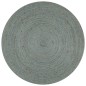 Tappeto Lavorato a Mano in Juta Rotondo 150 cm Verde Oliva Tappeto Lavorato a Mano in Juta Rotondo 150 cm Verde Oliva
