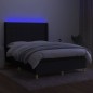 Letto a Molle con Materasso e LED Nero 140x190 cm in Tessuto Letto a Molle con Materasso e LED Nero 140x190 cm in Tessuto