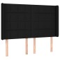 Letto a Molle con Materasso e LED Nero 140x190 cm in Tessuto Letto a Molle con Materasso e LED Nero 140x190 cm in Tessuto