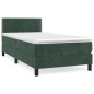 vidaXL Giroletto a Molle con Materasso Verde Scuro 100x200 cm Velluto