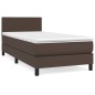 Giroletto a Molle con Materasso Marrone 90x200 cm in Similpelle