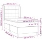 Letto a Molle Materasso e LED Grigio Chiaro 100x200 cm Tessuto Letto a Molle Materasso e LED Grigio Chiaro 100x200 cm Tessuto