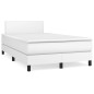 vidaXL Giroletto a Molle con Materasso Bianco 120x200 cm in Similpelle