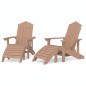 Sedie da Giardino Adirondack 2 pz con Poggiapiedi HDPE Marrone Sedie da Giardino Adirondack 2 pz con Poggiapiedi HDPE Marrone