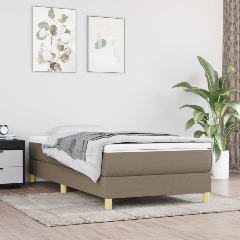 vidaXL Giroletto senza Materasso Tortora 90x190 cm Tessuto vidaXL Giroletto senza Materasso Tortora 90x190 cm Tessuto