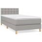 vidaXL Giroletto a Molle con Materasso Grigio Chiaro100x200 cm Tessuto