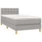 vidaXL Giroletto a Molle con Materasso Grigio Chiaro100x200 cm Tessuto