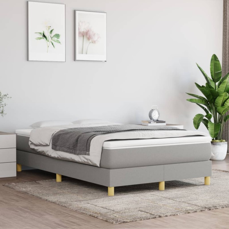 vidaXL Giroletto senza Materasso Grigio Chiaro 120x200 cm Tessuto vidaXL Giroletto senza Materasso Grigio Chiaro 120x200 cm Tessuto