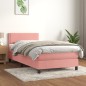 vidaXL Giroletto a Molle con Materasso Rosa 80x200 cm in Velluto