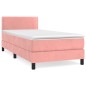 vidaXL Giroletto a Molle con Materasso Rosa 80x200 cm in Velluto