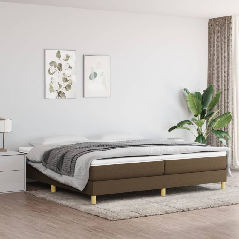 vidaXL Giroletto senza Materasso Marrone Scuro 200x200 cm in Tessuto