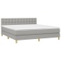 vidaXL Giroletto a Molle con Materasso Grigio Chiaro180x200 cm Tessuto