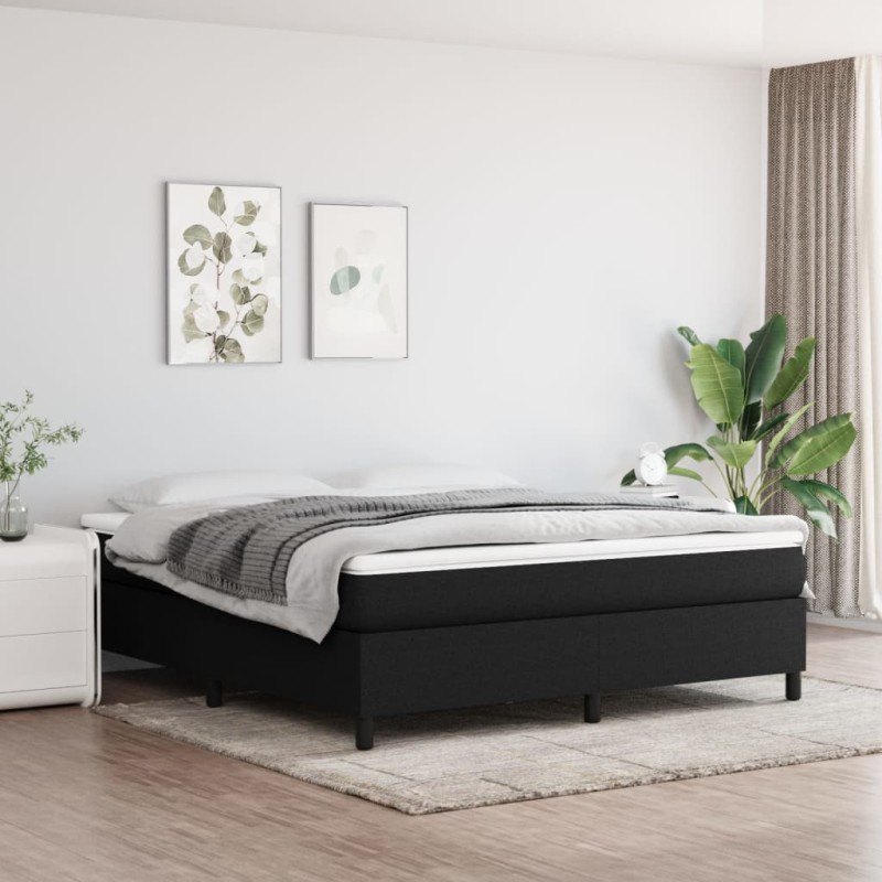vidaXL Giroletto senza Materasso Nero 180x200 cm in Tessuto