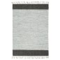 Tappeto Chindi Artigianale Pelle 160x230cm Grigio Chiaro e Nero Tappeto Chindi Artigianale Pelle 160x230cm Grigio Chiaro e Nero
