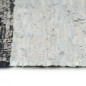 Tappeto Chindi Artigianale Pelle 160x230cm Grigio Chiaro e Nero Tappeto Chindi Artigianale Pelle 160x230cm Grigio Chiaro e Nero