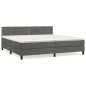 vidaXL Giroletto a Molle con Materasso Grigio Scuro 200x200 cm Velluto