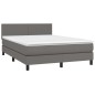 vidaXL Giroletto a Molle con Materasso Grigio 140x190 cm in Similpelle