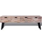 Armadietto consolle TV con 4 cassetti in legno anticato di teak Armadietto consolle TV con 4 cassetti in legno anticato di teak