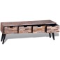 Armadietto consolle TV con 4 cassetti in legno anticato di teak Armadietto consolle TV con 4 cassetti in legno anticato di teak