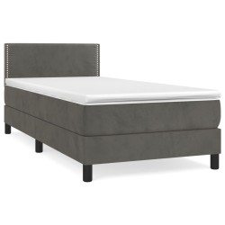 vidaXL Giroletto a Molle con Materasso Grigio Scuro 100x200 cm Velluto