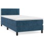 vidaXL Giroletto a Molle con Materasso Blu Scuro 80x200 cm in Velluto