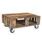 vidaXL Tavolino da Salotto con 4 Ruote in Legno di Recupero vidaXL Tavolino da Salotto con 4 Ruote in Legno di Recupero