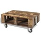 vidaXL Tavolino da Salotto con 4 Ruote in Legno di Recupero vidaXL Tavolino da Salotto con 4 Ruote in Legno di Recupero