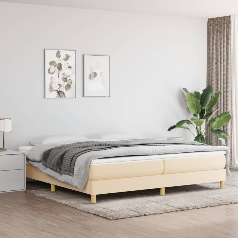 vidaXL Giroletto senza Materasso Crema 200x200 cm in Tessuto