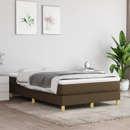 vidaXL Giroletto senza Materasso Marrone Scuro 120x200 cm Tessuto