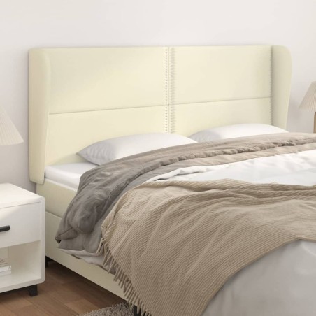 Testiera ad Orecchio Crema 203x23x118/128 cm in Similpelle