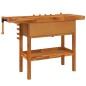 Banco Lavoro Cassetti e Morse 124x52x83cm Legno Massello Acacia Banco Lavoro Cassetti e Morse 124x52x83cm Legno Massello Acacia