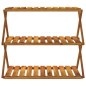 Scaffale Pieghevole 3 Ripiani 70x31x63 cm Legno Massello Acacia