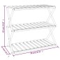 Scaffale Pieghevole 3 Ripiani 70x31x63 cm Legno Massello Acacia