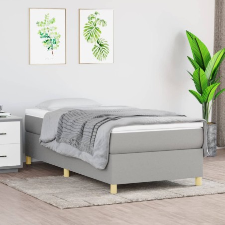 Giroletto a Molle Grigio Chiaro 100x200 cm in Tessuto