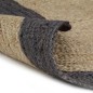 Tappeto Lavorato a Mano in Juta con Bordo Grigio Scuro 120 cm Tappeto Lavorato a Mano in Juta con Bordo Grigio Scuro 120 cm