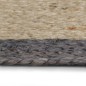 Tappeto Lavorato a Mano in Juta con Bordo Grigio Scuro 120 cm Tappeto Lavorato a Mano in Juta con Bordo Grigio Scuro 120 cm