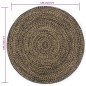 Tappeto Artigianale in Juta Nero e Naturale 120 cm Tappeto Artigianale in Juta Nero e Naturale 120 cm